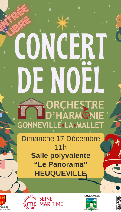 affiche du concert de Noël 2023 Orchestre d'Harmonie